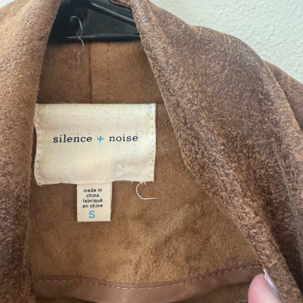 Silence + Noise Brown Leather Jacket - Picture 2 of 3